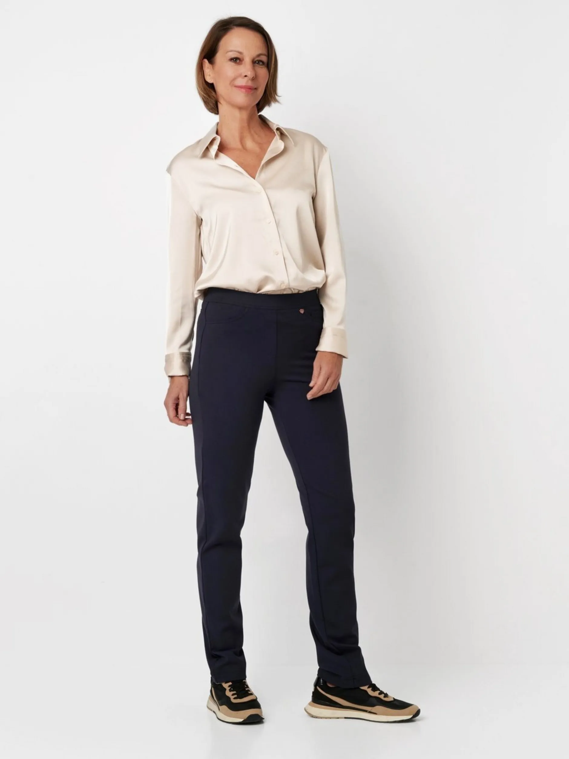 Relaxed Damen Hose - Alice Slim in blau - Länge: lang