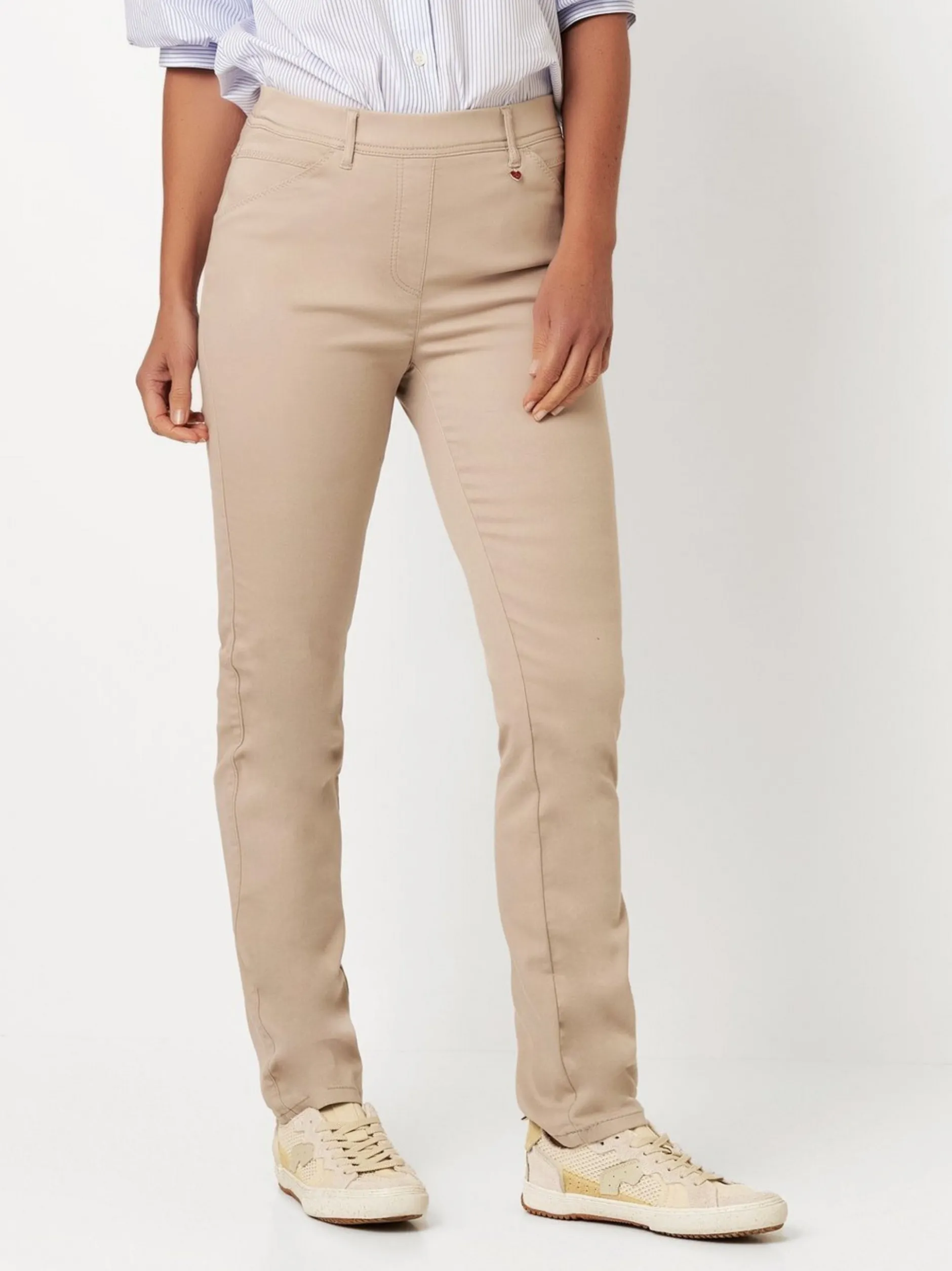 Relaxed Damen Hose - Alice Slim in sand - Länge: lang