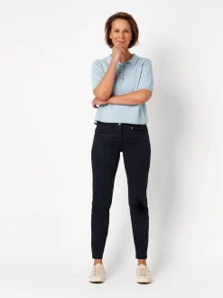 Relaxed Damen Hose in blau - Länge: mittel
