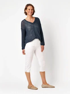 Relaxed Damen Hose - My Darling Capri in weiß