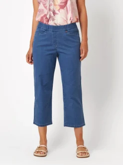 Relaxed Damen Hose - Scarlet 3/4 in blau - Länge: mittel