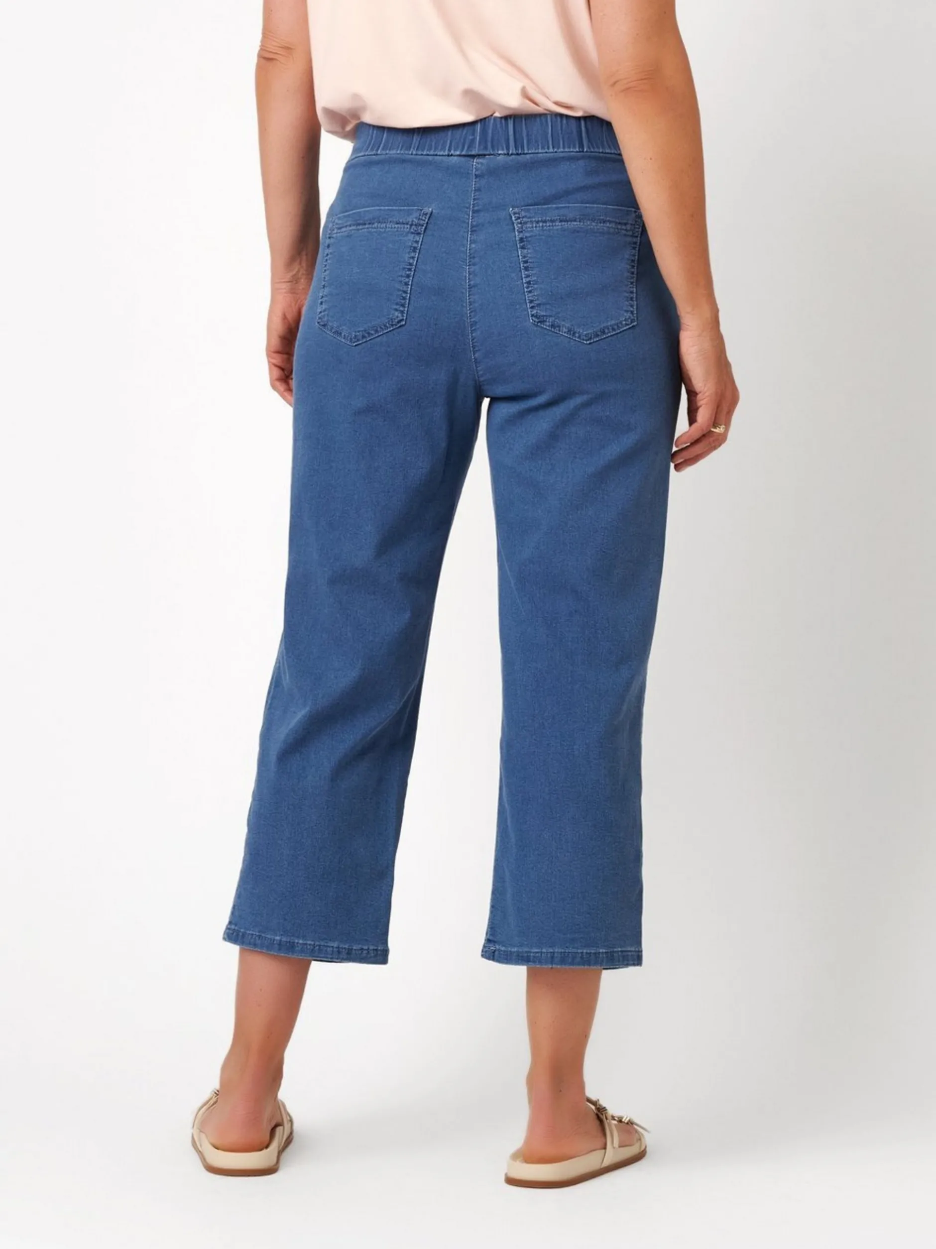 Relaxed Damen Hose - Scarlet 3/4 in blau - Länge: mittel