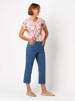 Relaxed Damen Hose - Scarlet 3/4 in blau - Länge: mittel