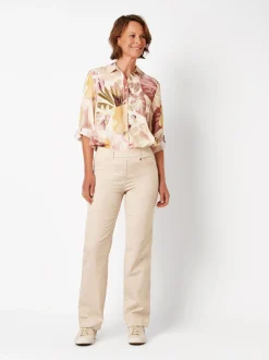 Relaxed Damen Hose - Scarlet Wide in sand - Länge: lang