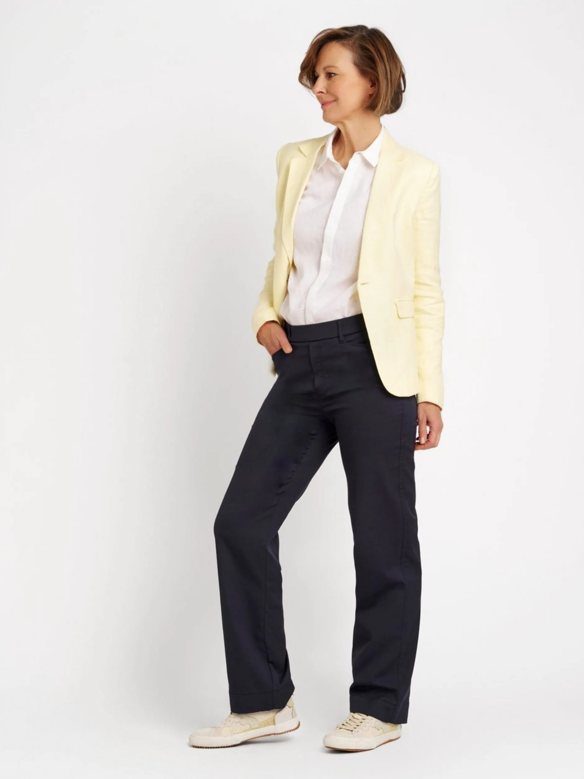 Relaxed Damen Hose - Scarlet Wide in blau - Länge: lang