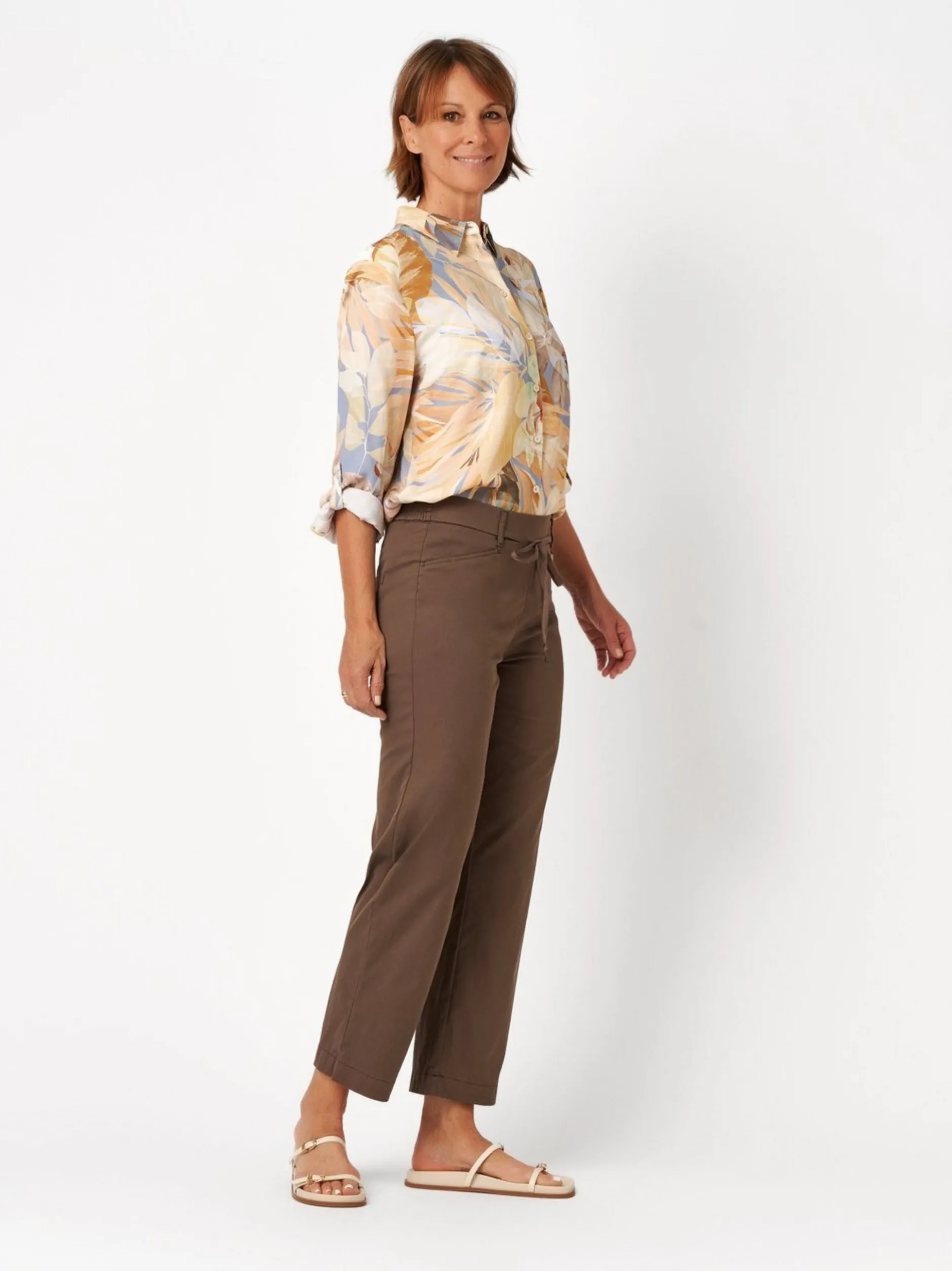 Relaxed Damen Hose - Scarlet Wide 3/4 in braun