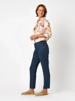 Relaxed Damen Jeans in blau - Länge: mittel