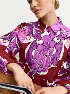 Rich & Royal Damen Bluse in bordeaux - Ärmel: langarm