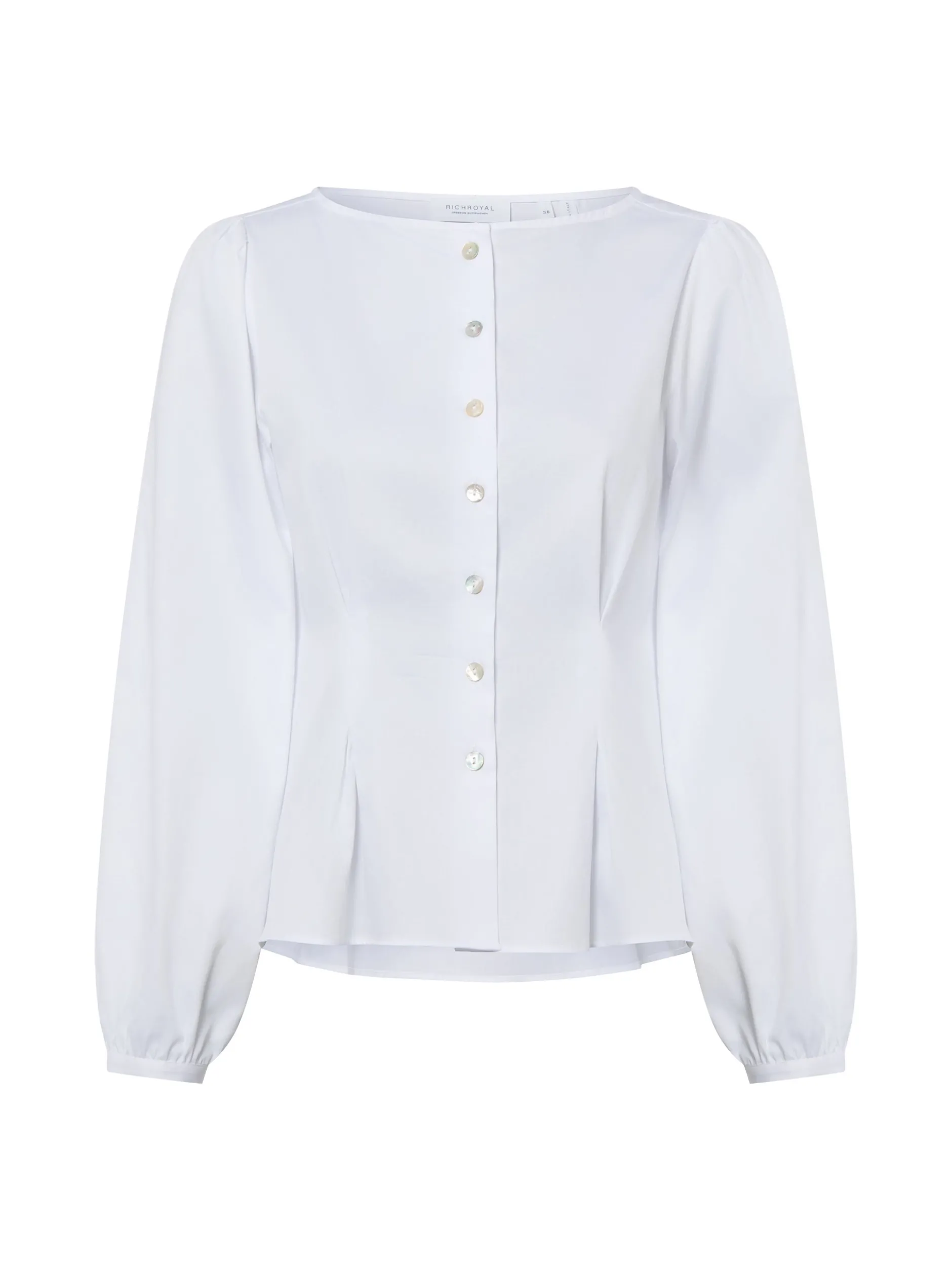 Rich & Royal Damen Bluse in weiß - Ausschnitt: Rundhals