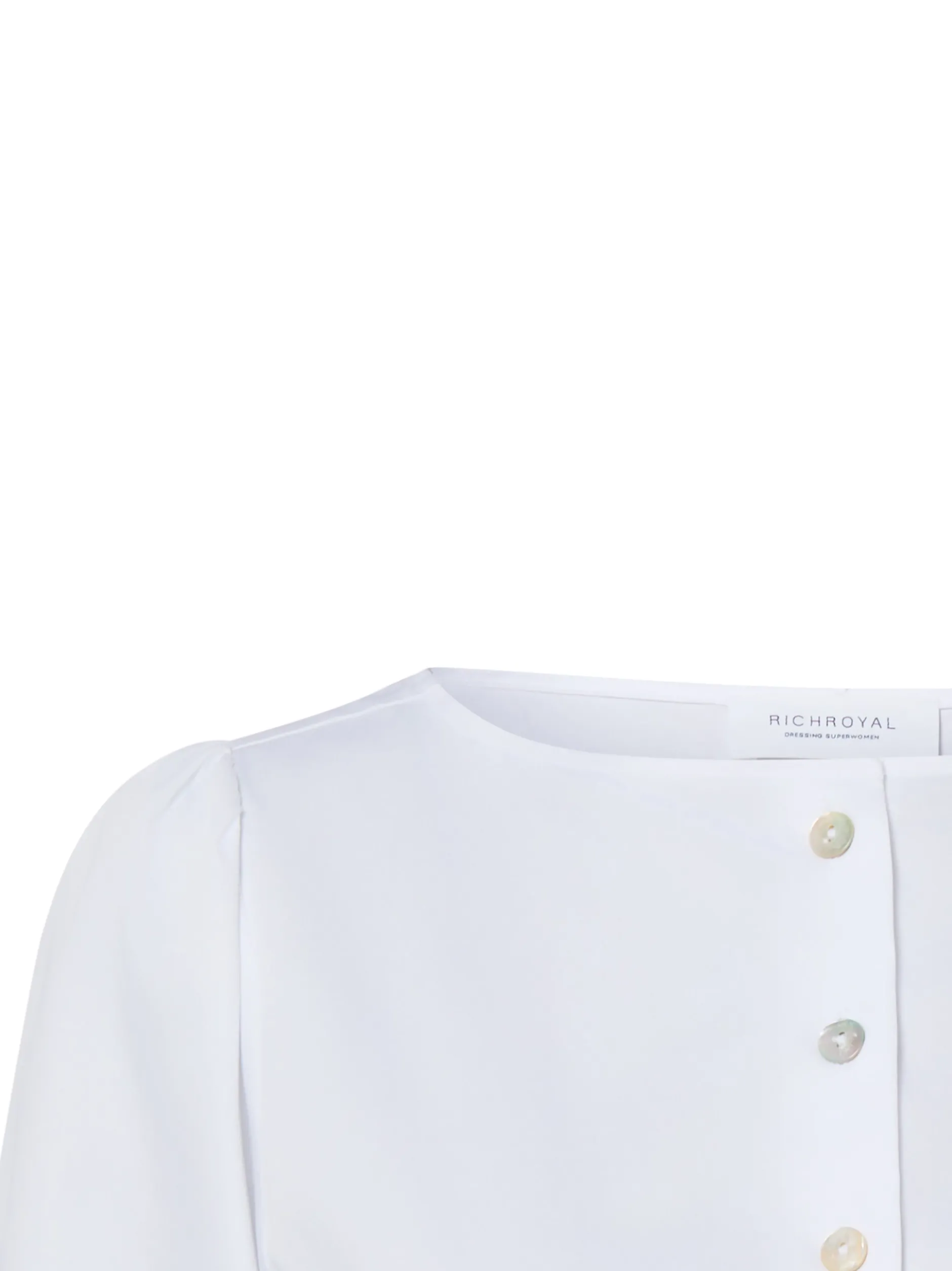 Rich & Royal Damen Bluse in weiß - Ausschnitt: Rundhals