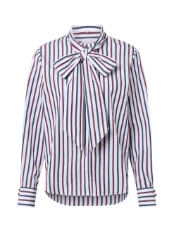 Rich & Royal Damen Bluse in weiß marine - Ärmel: langarm