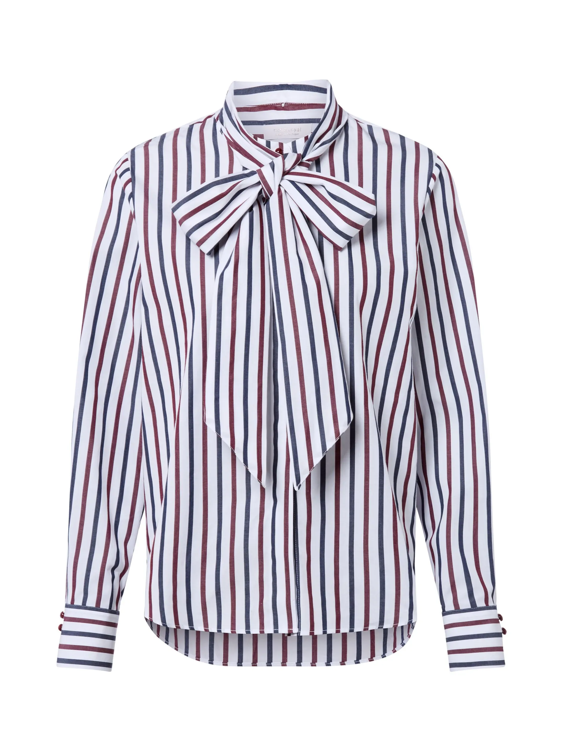 Rich & Royal Damen Bluse in weiß marine - Ärmel: langarm