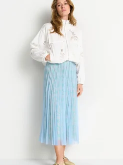 Rich & Royal Damen Chiffon-Maxirock in hellblau mehrfarbig