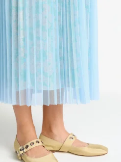 Rich & Royal Damen Chiffon-Maxirock in hellblau mehrfarbig