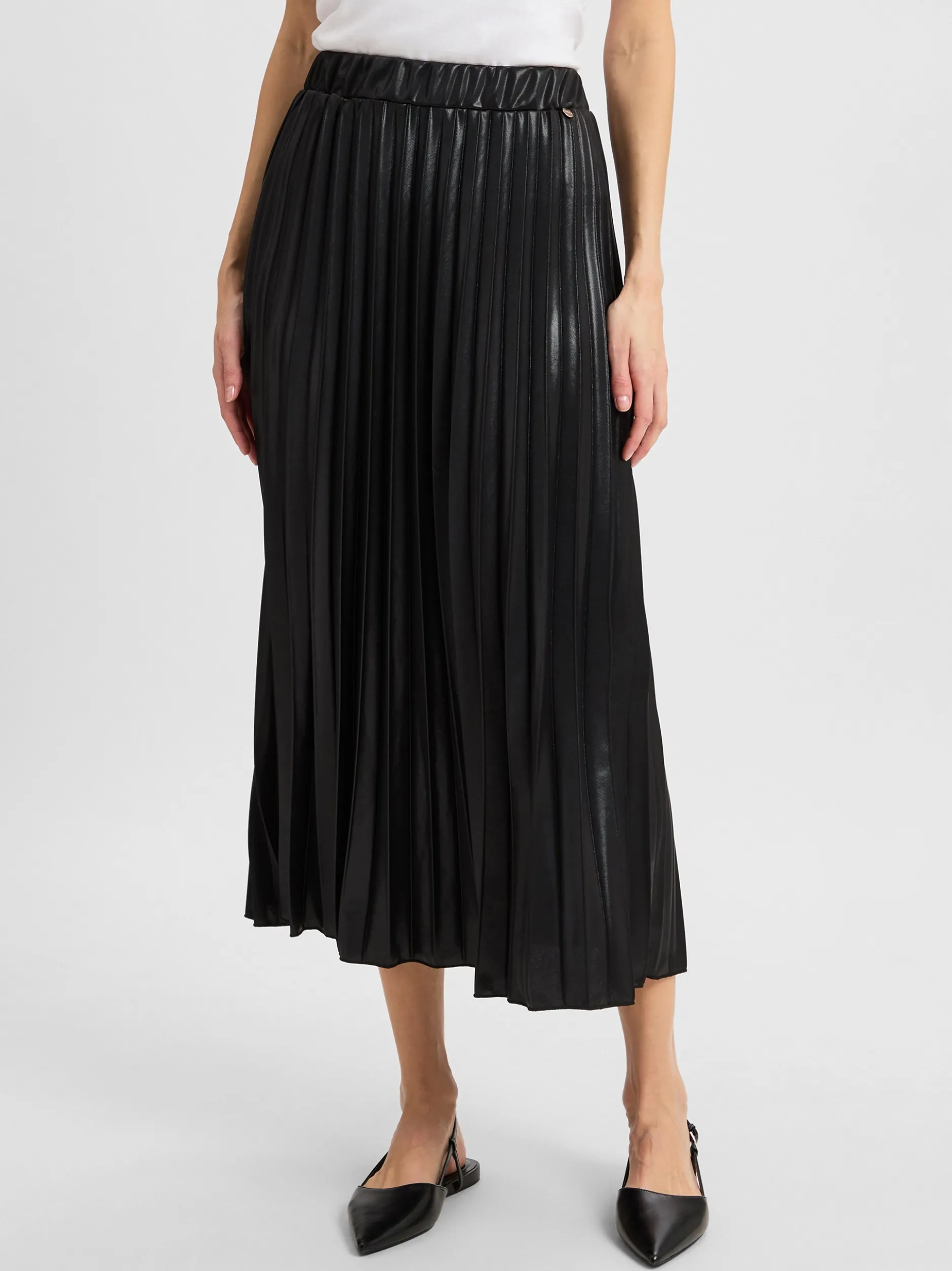 Rich & Royal Damen Faltenrock in schwarz