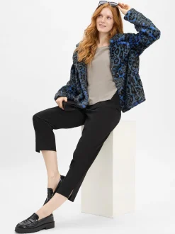 Rich & Royal Damen Jacke aus Kunstfell in blau schwarz