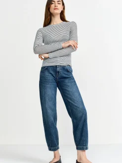 Rich & Royal Damen Langarmshirt in weiß schoko