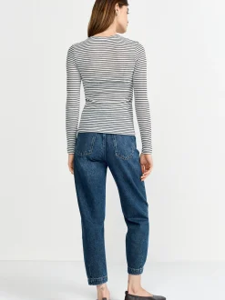 Rich & Royal Damen Langarmshirt in weiß schoko