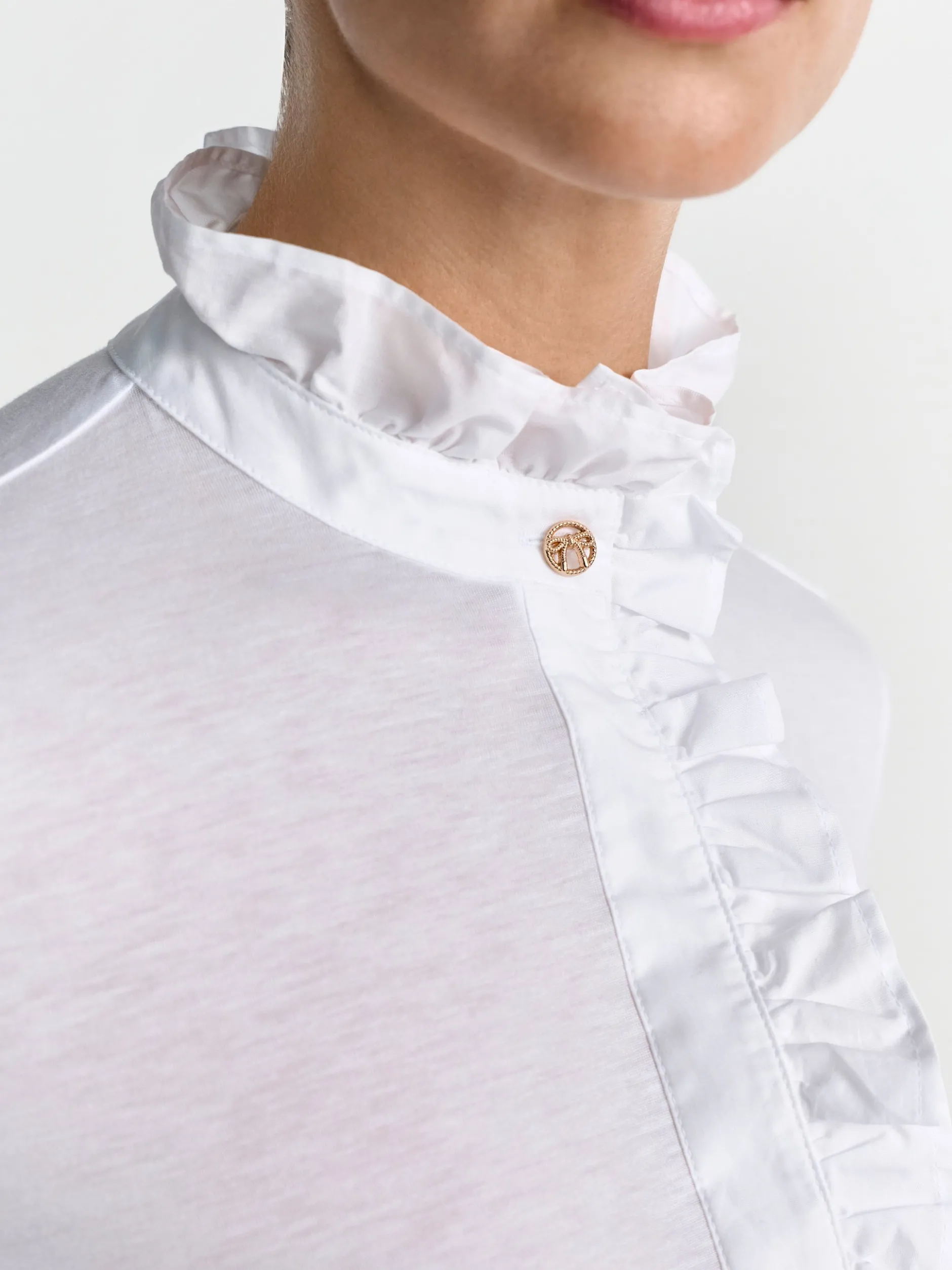 Rich & Royal Damen Langarmshirt - Mat Mix in weiß