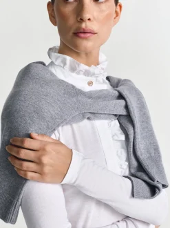 Rich & Royal Damen Langarmshirt - Mat Mix in weiß