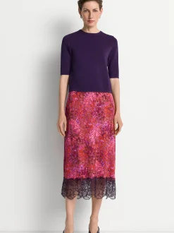 Rich & Royal Damen Midirock in rot mehrfarbig