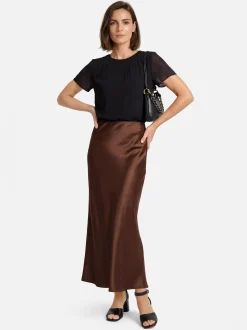 Rich & Royal Damen Rock in nougat - Länge: lang
