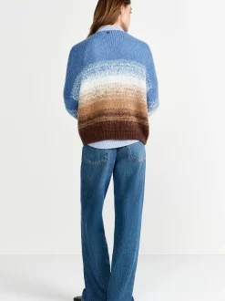 Rich & Royal Damen Strickhülle mit Mohair-Anteil in blau braun