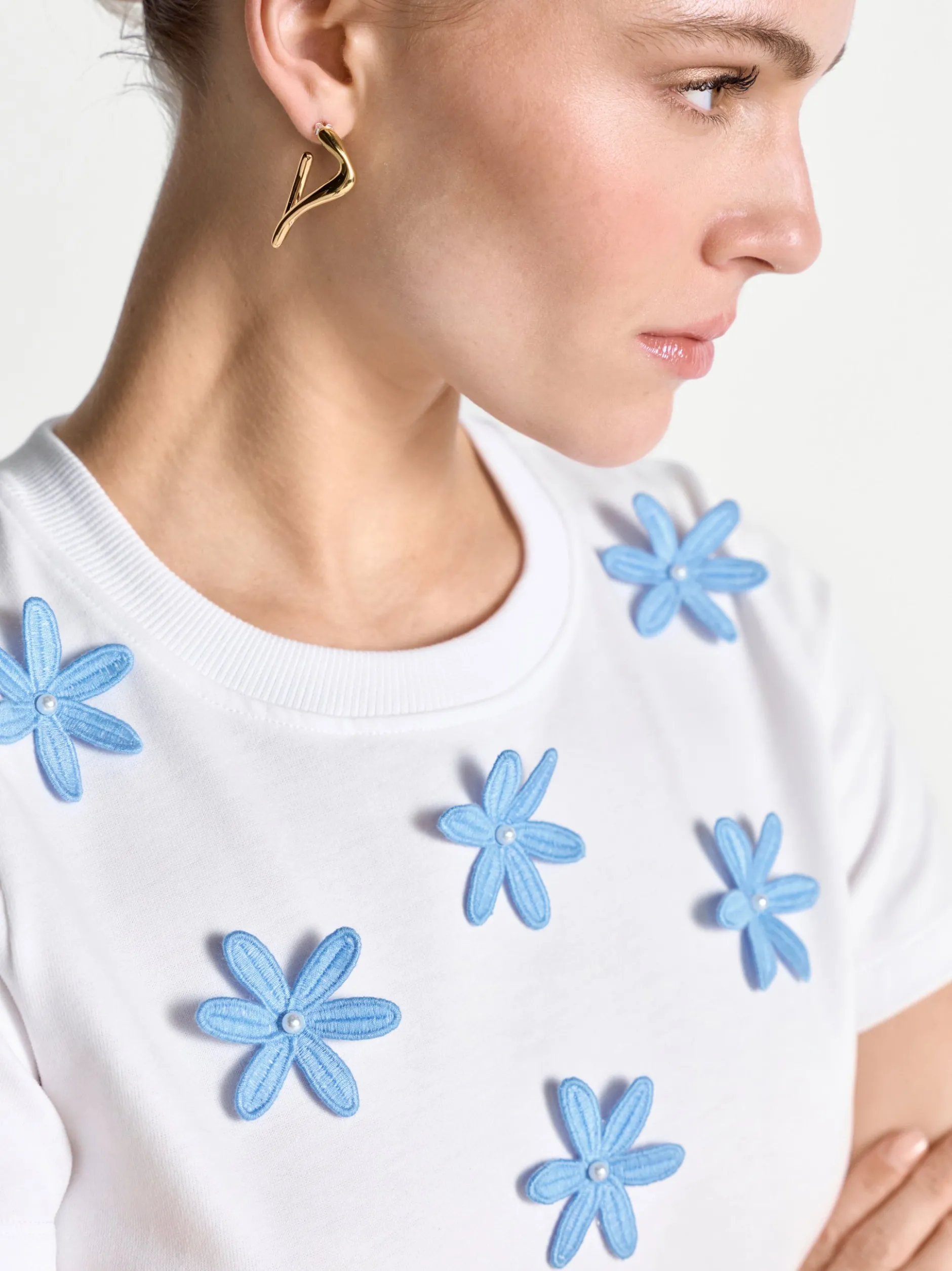 Rich & Royal Damen T-Shirt in weiß hellblau