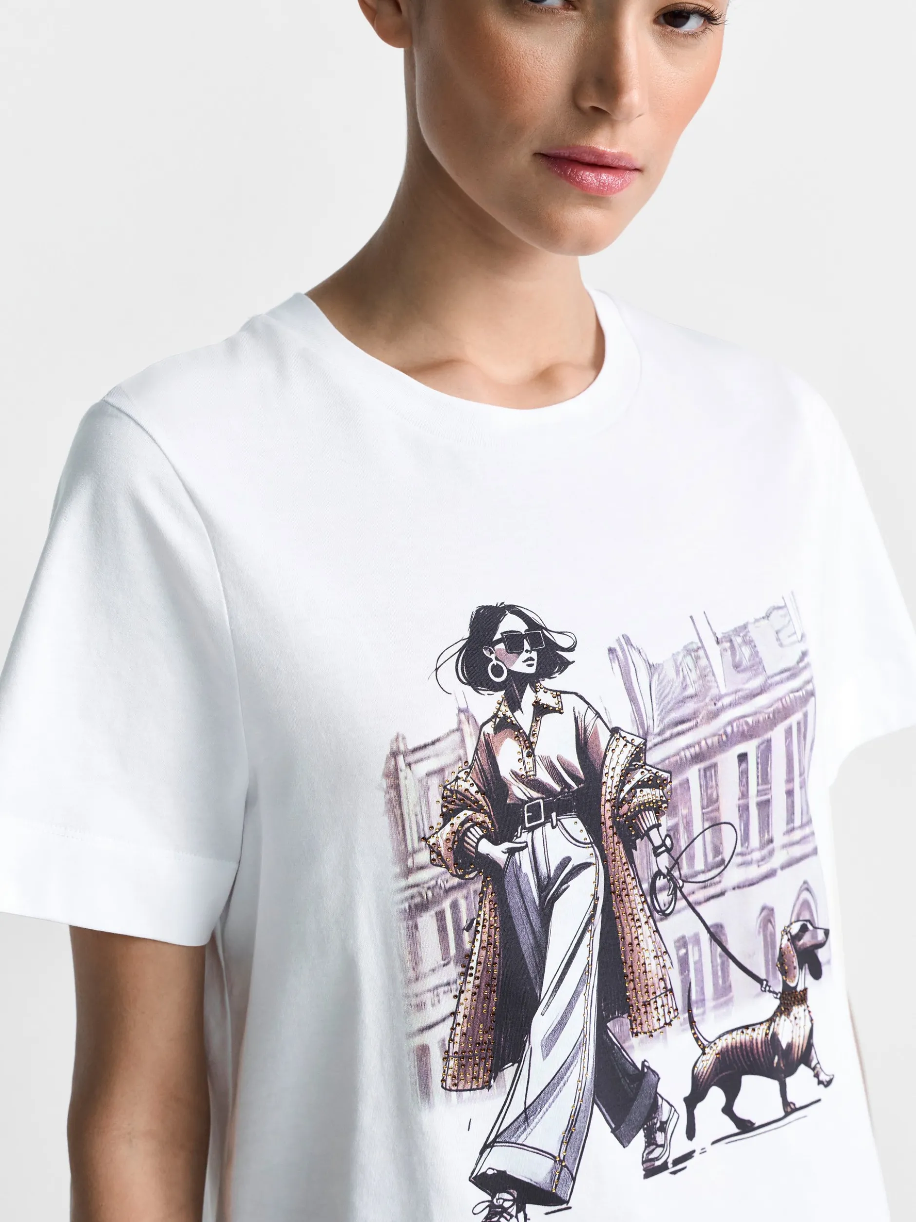 Rich & Royal Damen T-Shirt in weiß braun
