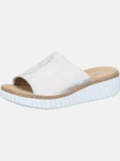 Rieker Damen Pantoletten - Basic in ecru