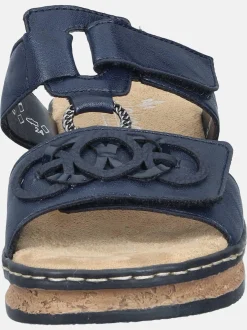 Rieker Damen Pantoletten - Basic in blau