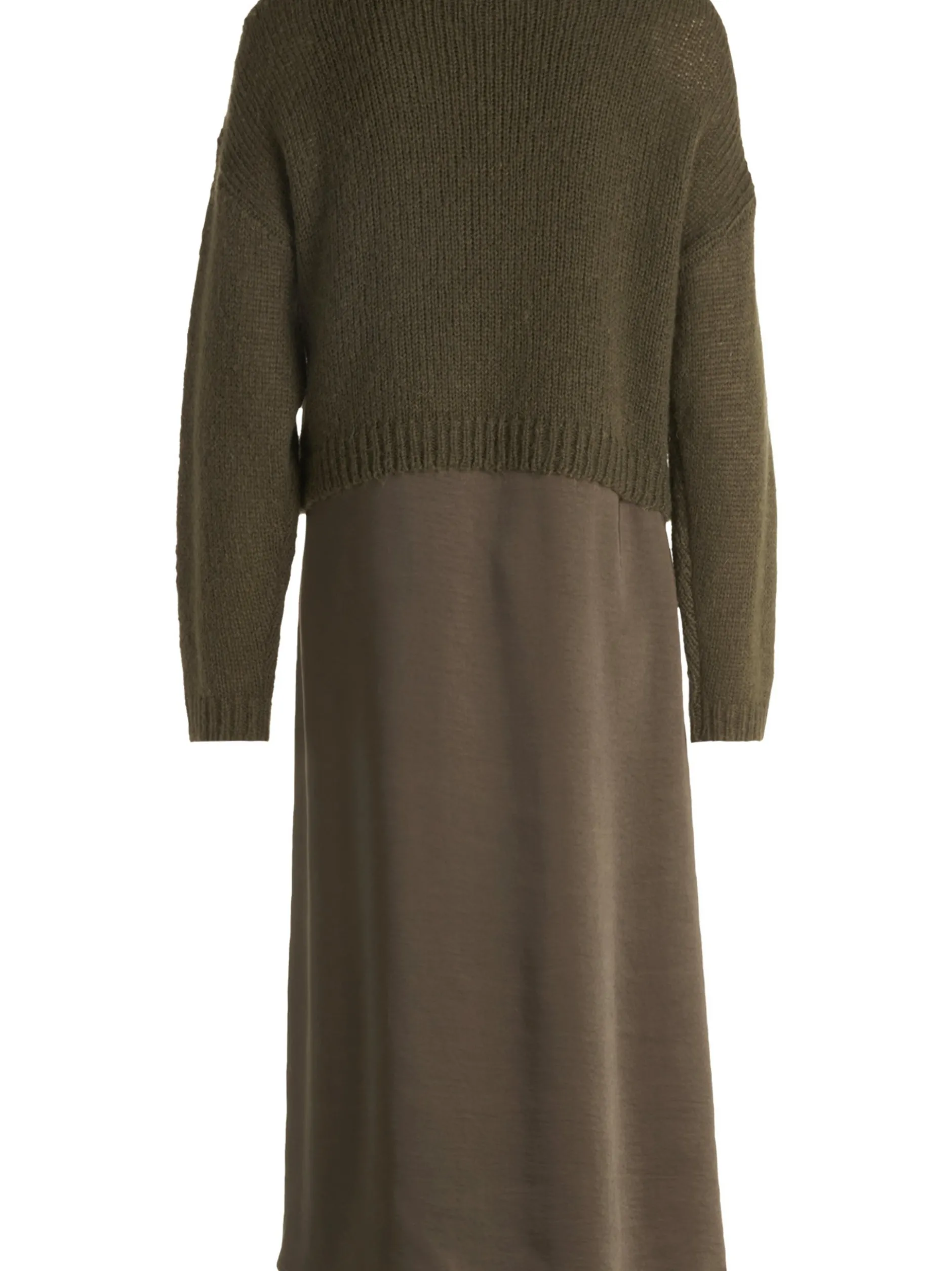Robe Légère Damen Kleid-Pullover-Set mit Mohair-Anteil in khaki