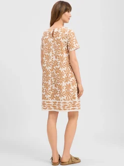 Robe Légère Damen Midikleid in beige weiß
