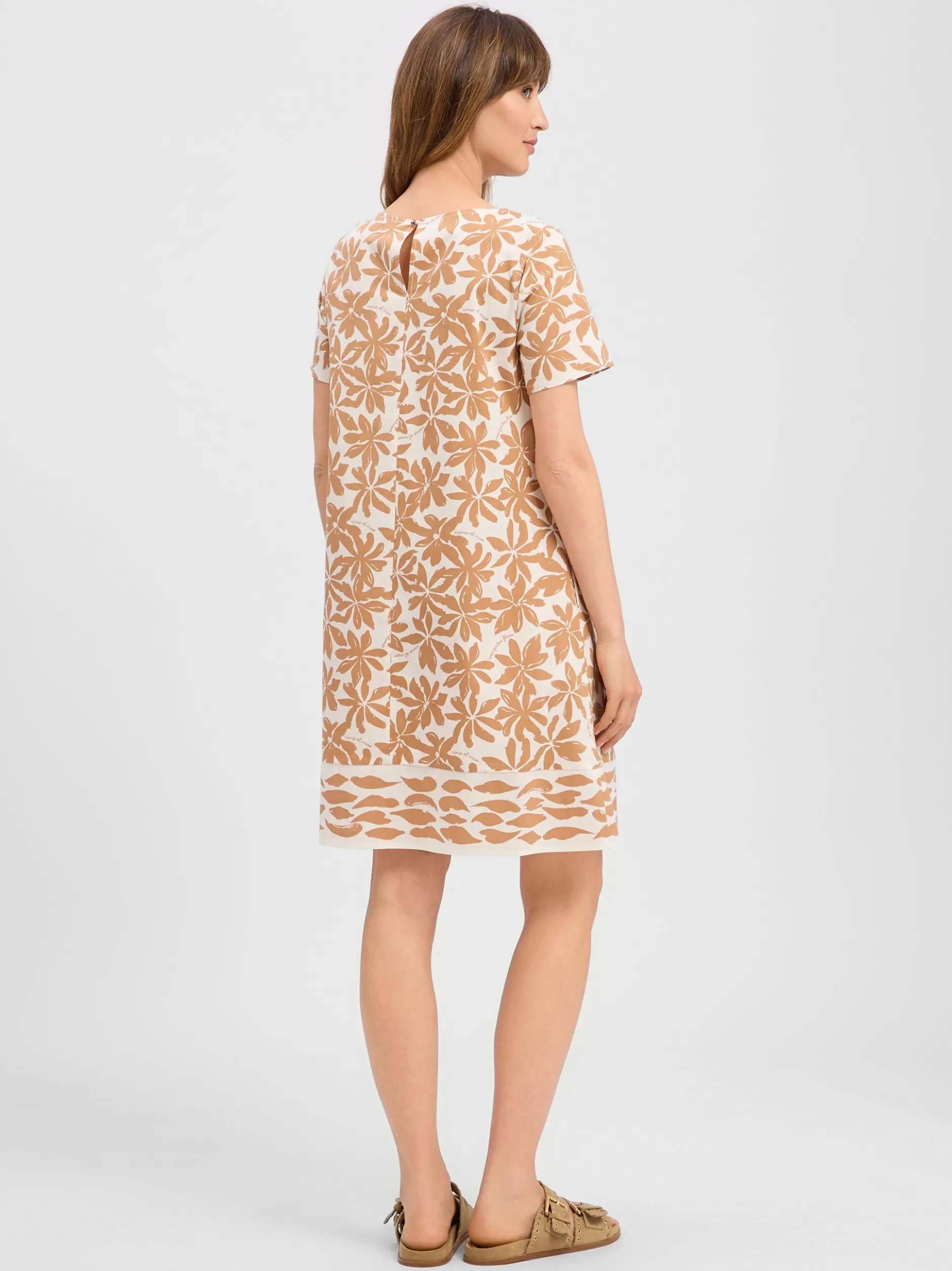 Robe Légère Damen Midikleid in beige weiß