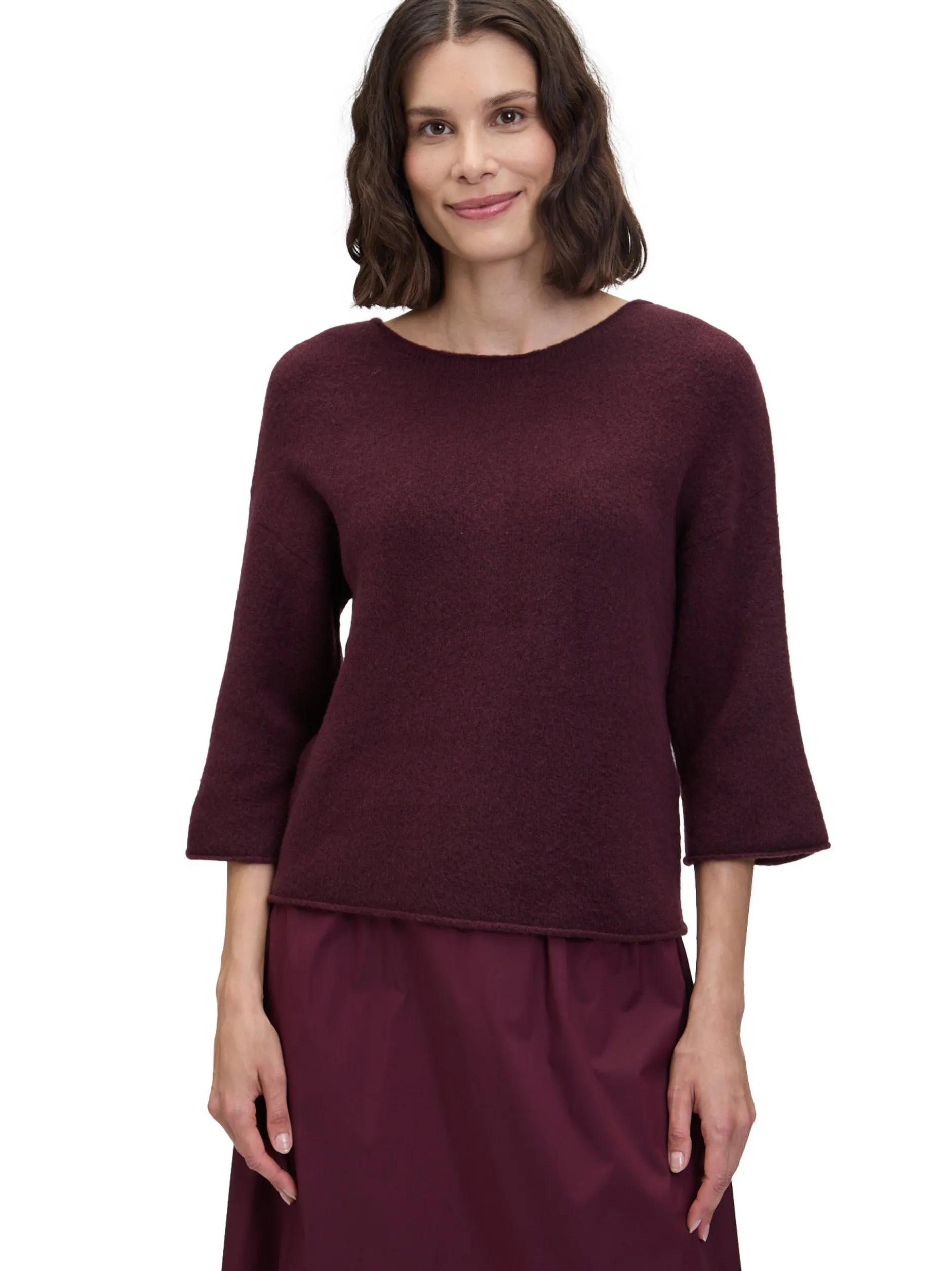 Robe Légère Damen Strickpullover mit Wollanteil in aubergine