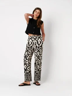Rosner Damen Hose - Mara Wide in schwarz beige