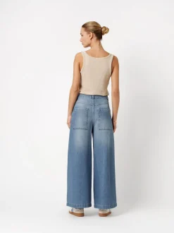 Rosner Damen Hose - Mara Wide Leg Cropped in light stone