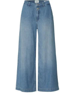 Rosner Damen Hose - Mara Wide Leg Cropped in light stone