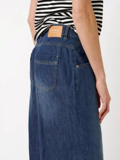 Rosner Damen Hose mit Leinen-Anteil - Masha Wide Leg Culotte in denim