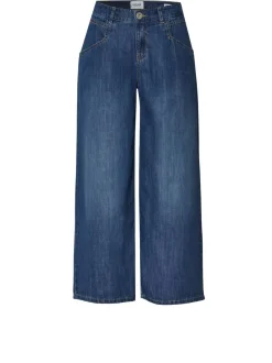Rosner Damen Hose mit Leinen-Anteil - Masha Wide Leg Culotte in denim