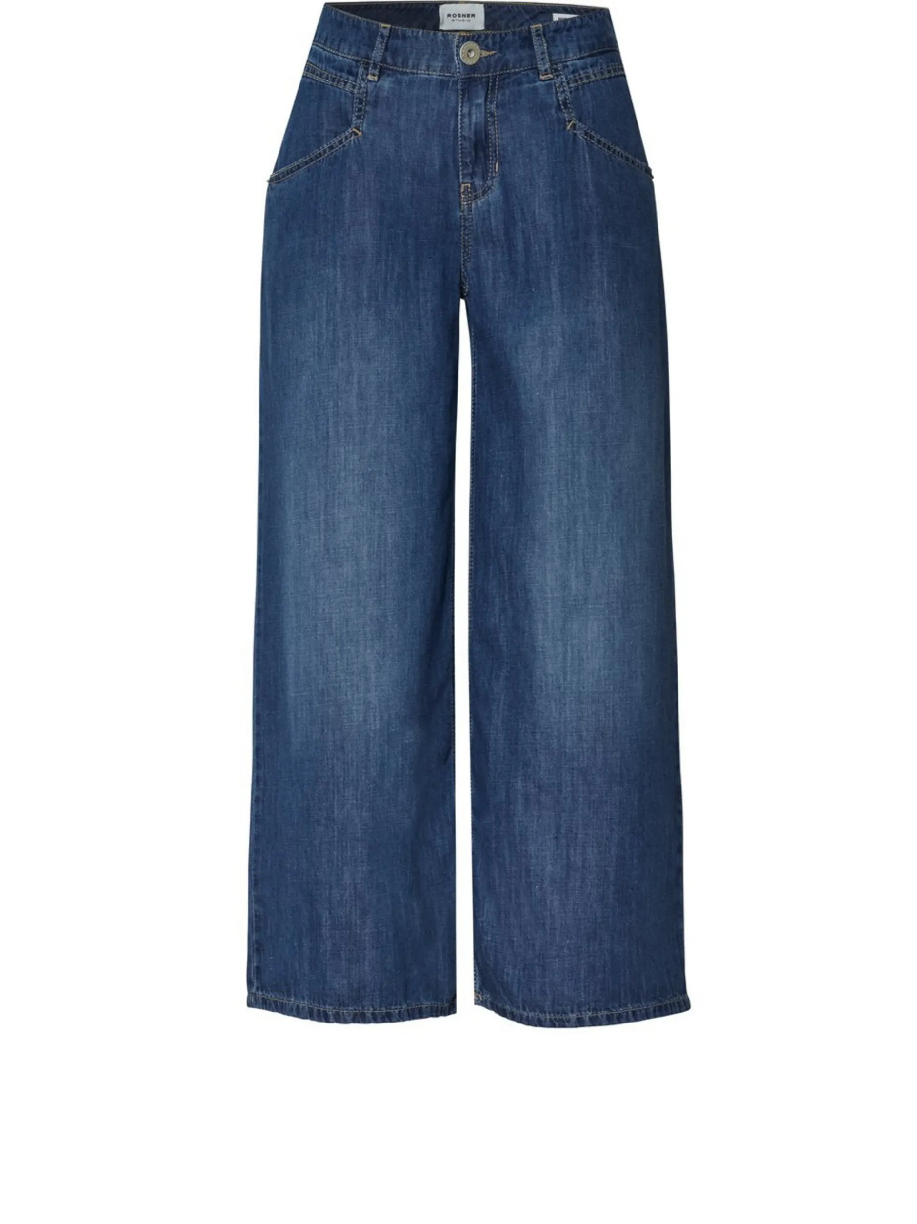 Rosner Damen Hose mit Leinen-Anteil - Masha Wide Leg Culotte in denim