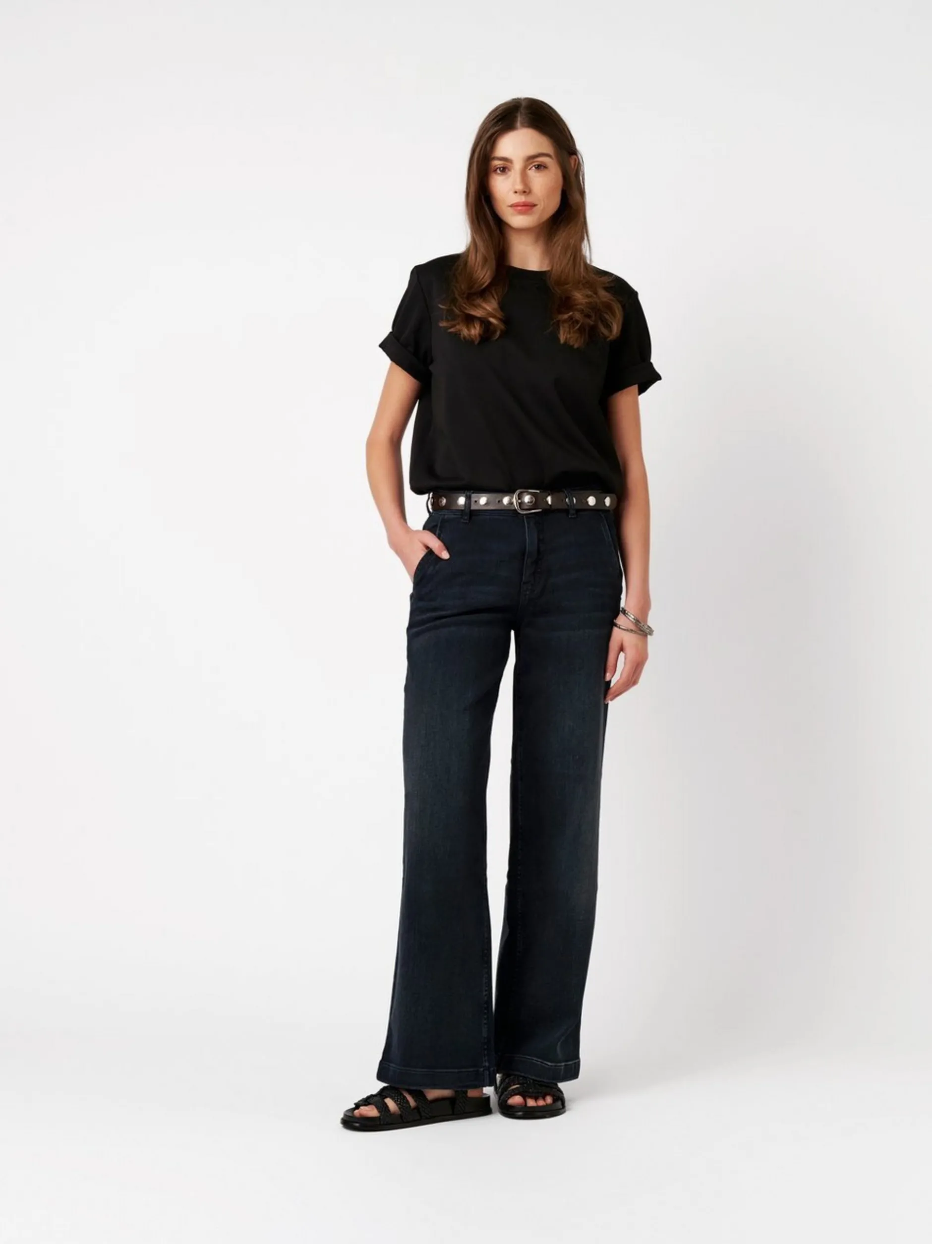 Rosner Damen Jeans - Audrey Wide in dark stone