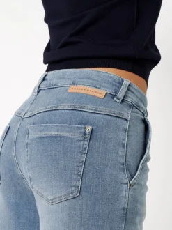 Rosner Damen Jeans - Audrey Wide in medium stone denim