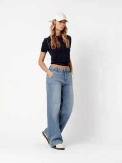 Rosner Damen Jeans - Audrey Wide in medium stone denim