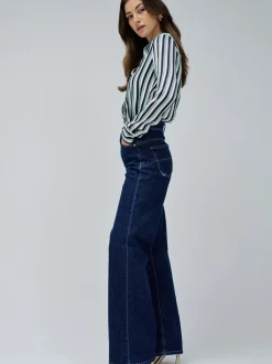 Salsa Jeans Damen Jeans - Faith Wide in light stone