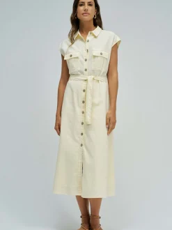 Salsa Jeans Damen Midikleid in vanille