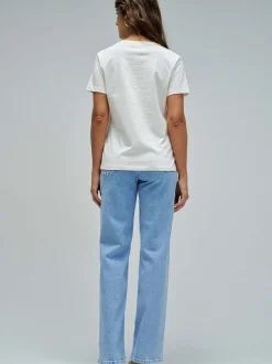 Salsa Jeans Damen T-Shirt in ecru - Ausschnitt: Rundhals