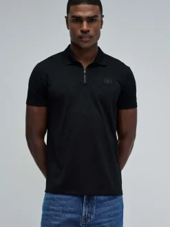 Salsa Jeans Herren Poloshirt in schwarz - Ärmel: kurzarm