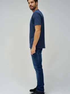 Salsa Jeans Herren T-Shirt in marine - Ärmel: kurzarm