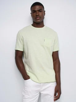 Salsa Jeans Herren T-Shirt - Slub Jersey Raw Edge in lind